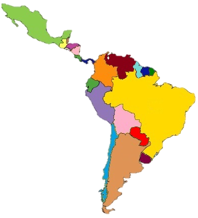 South America map of con