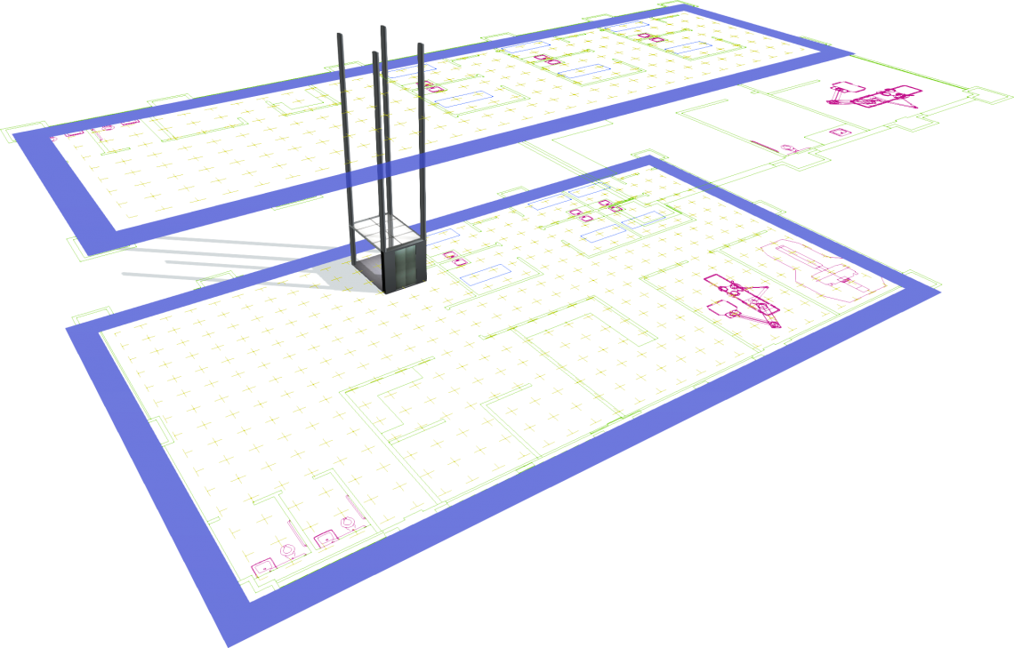 FlexSim multi floor model