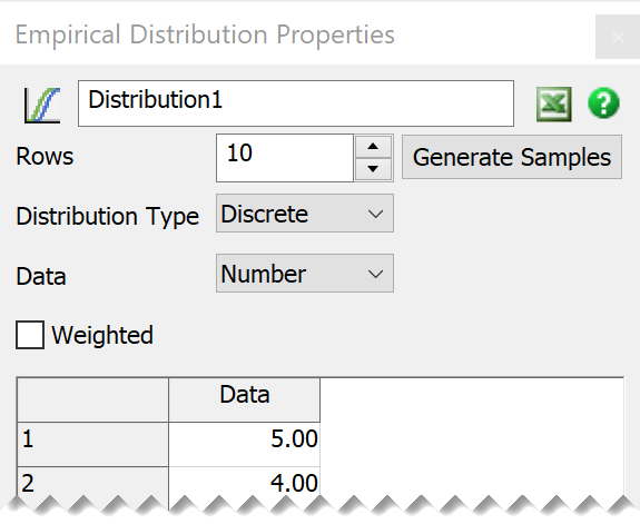 FlexSim Empirical Distribution