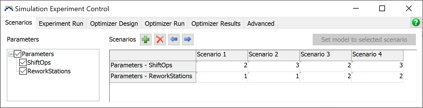 FlexSim Experiment Parameters