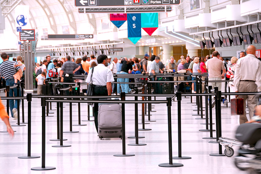 Airport security congestion