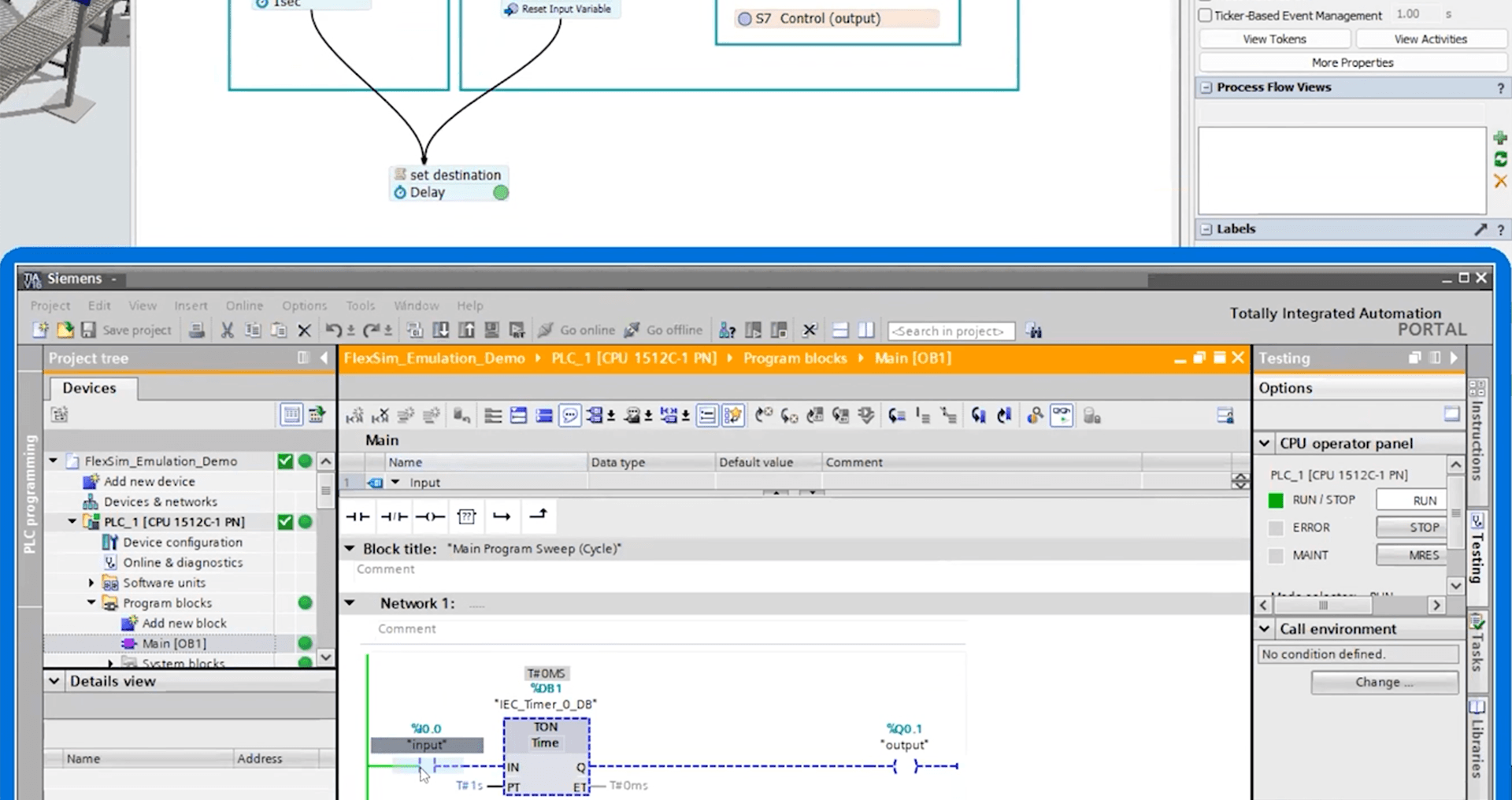 FlexSim 2023 PLC Emulation