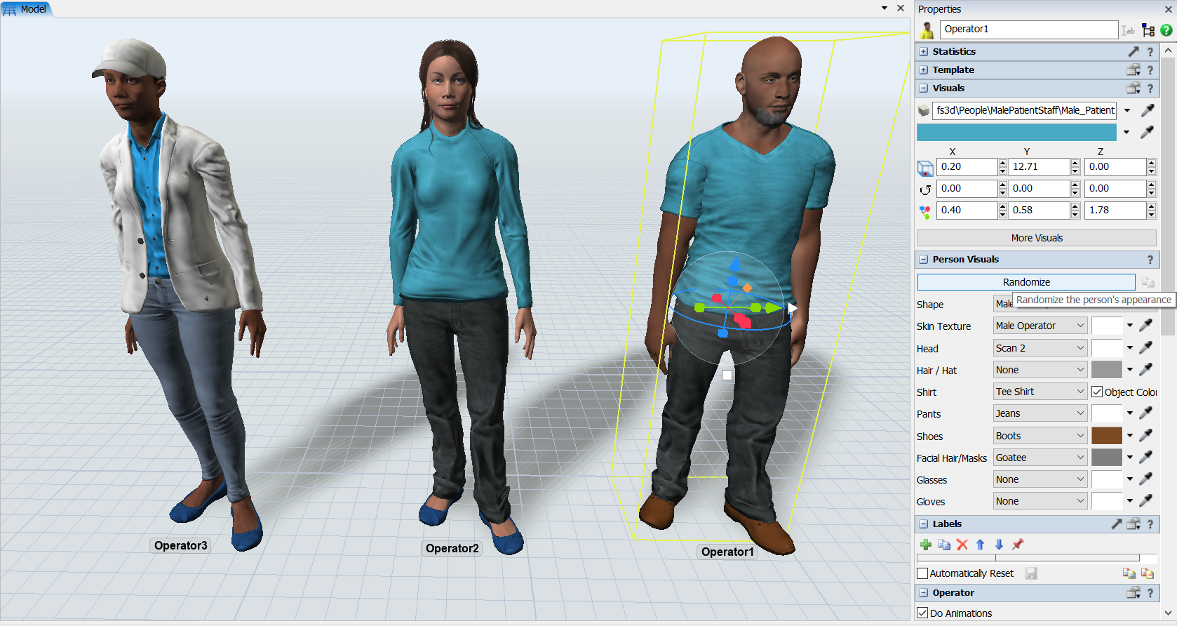 Random Person Visuals in FlexSim